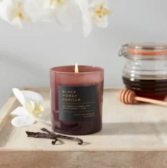 8oz Lidded Glass Jar Black Honey Vanilla Candle - Threshold™ Soy & Coconut Wax, 30hr Burn Time