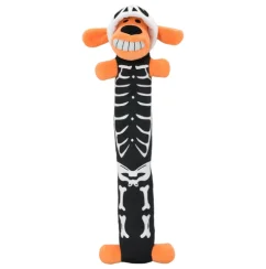 Multipet Loofa Velboa Skeleton Dog Interactive Plush Toy - Orange