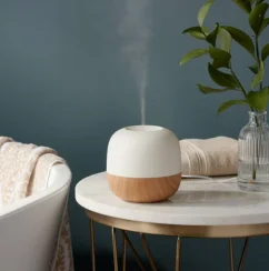 Small Woodgrain Essential Oil Diffuser - Threshold™ Ultrasonic Aroma, 5-Hour Run Time, Auto Shut-Off