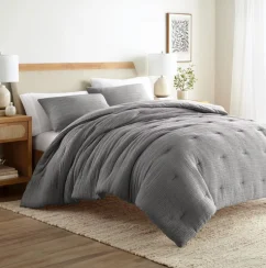 Waffle Textured Comforter Set All Season Down-Alternative Ultra Soft Puffy Bedding (1)