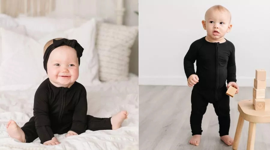 Solid Black Bamboo Viscose Zippy