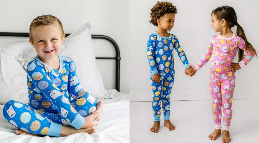Blue Cookies & Milk Pajama Set