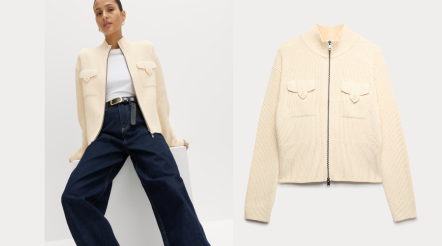 M&S Cotton-Rich Ribbed Relaxed Cardigan (1)