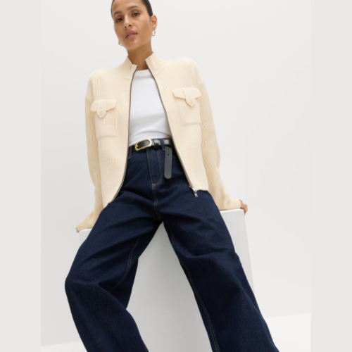 M&S Cotton-Rich Ribbed Relaxed Cardigan