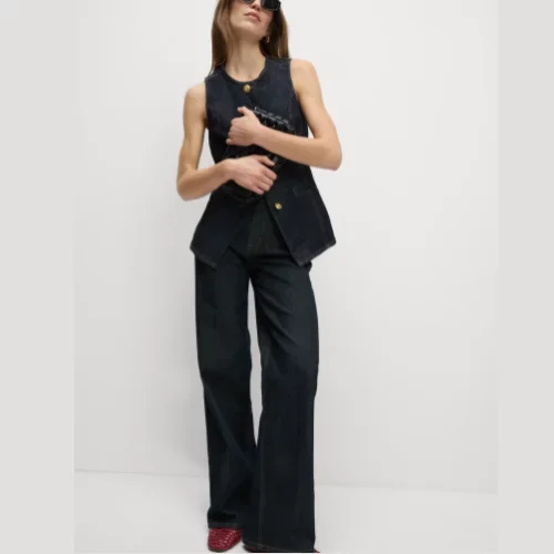 M&S High Waisted Smart Wide Leg Jeans