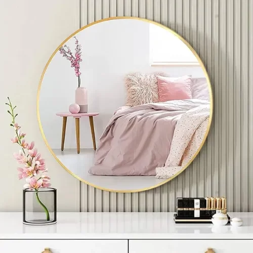 Modern 65cm Round Wall Mirror Decoration Metal Wall Art for Bedroom (1)_converted