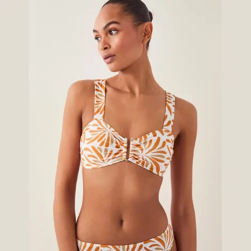 Monsoon Printed Padded Ring Detail Bikini Top