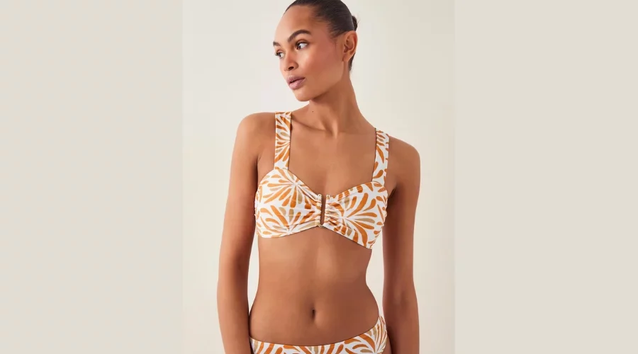 Monsoon Printed Padded Ring Detail Bikini Top
