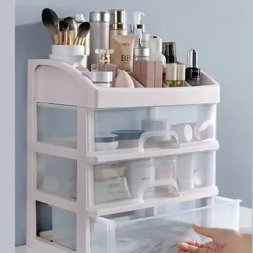 Plastic Makeup Organizer with 3 Drawers_converted