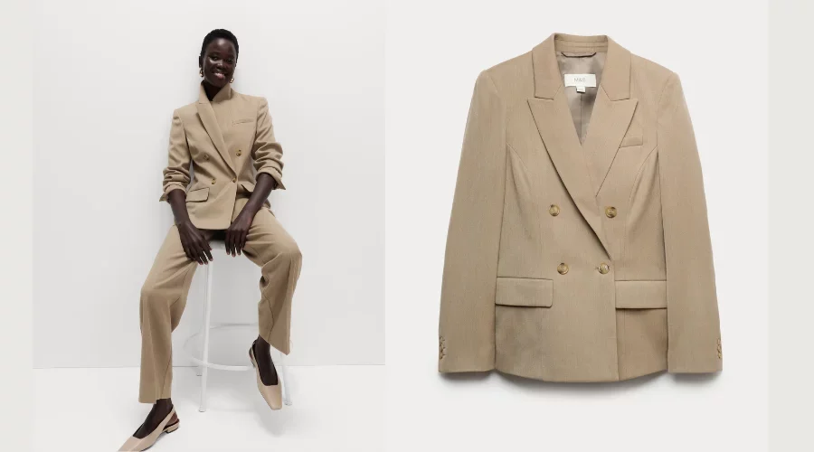 Tailored Double Breasted Oversized Blazer (1)